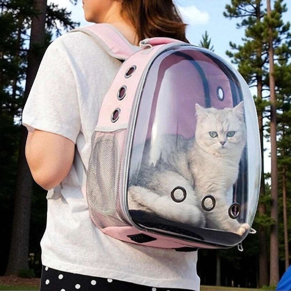 Space Capsule Pet Carrier Backpack Small Cats & Dogs Breathable Bubble Window